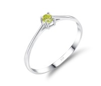 3mm Peridot CZ Silver Ring CSR-150-3